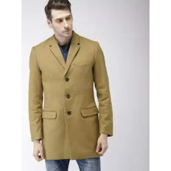Celio Men Beige Solid Overcoat